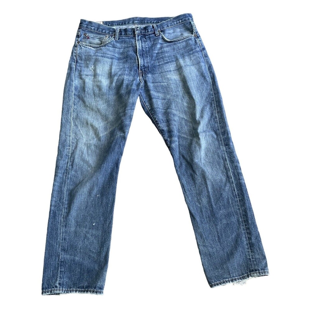 Polo Ralph Lauren Men Jeans Measured Sz 36x32 Vintage Dark 41381 Distressed